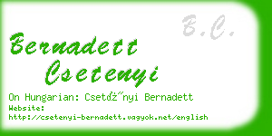 bernadett csetenyi business card